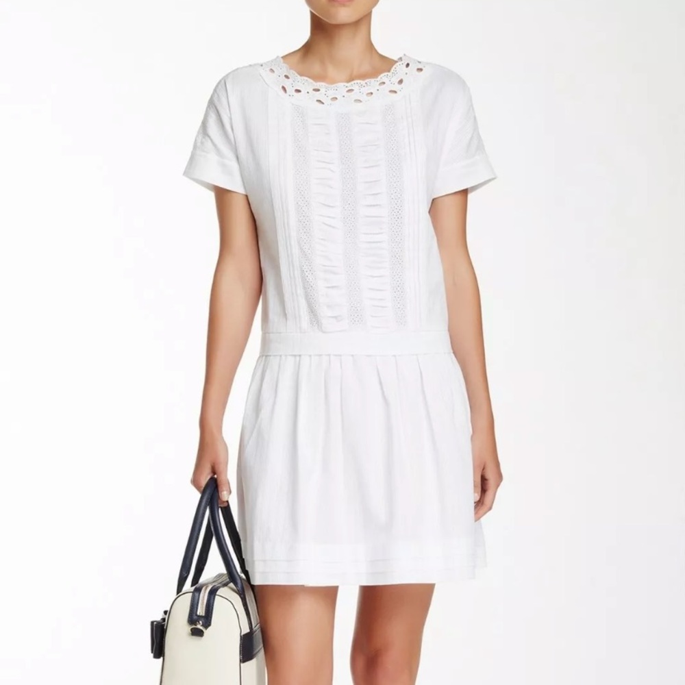 Kate Spade white dress size 4 small S Excellent RARE HTF GORGEOUS Short sleeve